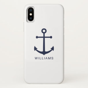 Blauer Anker und Individuelle Name der Nautischen Case-Mate iPhone Hülle