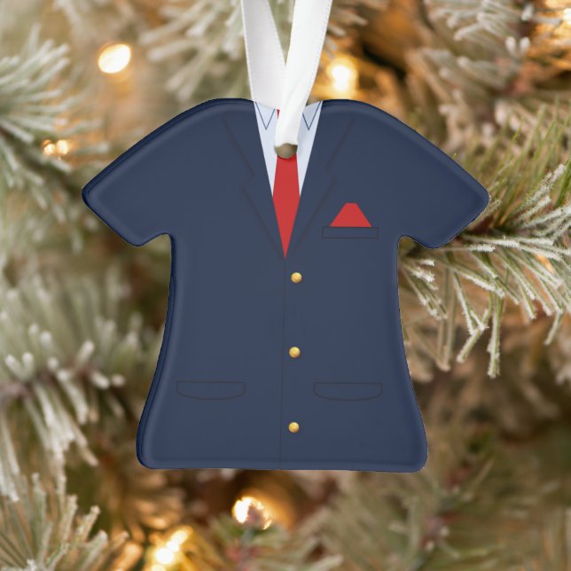 Blauer Anzug Rote Krawatte Beruflich Ornament (Baum)