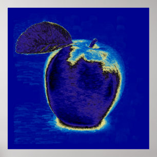 Blauer Apfel Poster