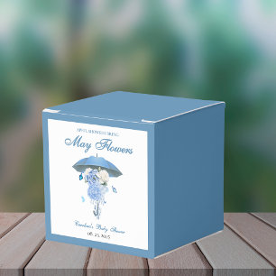 Blauer April Duschen bringen May Blume Babydusche Geschenkschachtel