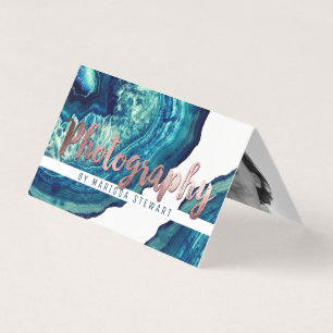 Blauer aquamariner Achat Geode Visitenkarten