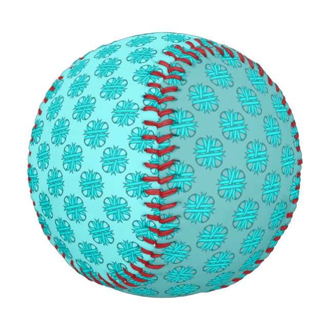 Blauer/Aquamariner Kleber von Kenneth Yoncich Baseball (Schrägansicht)
