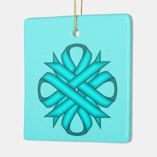 Blauer/Aquamariner Kleberband von K Yoncich Keramikornament (Links)