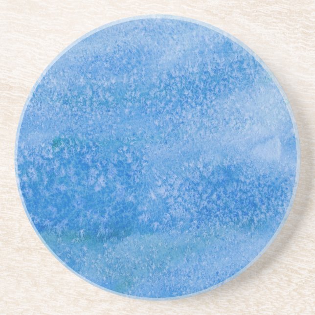 Blauer Aquarell-Hintergrund Getränkeuntersetzer (Vorne)