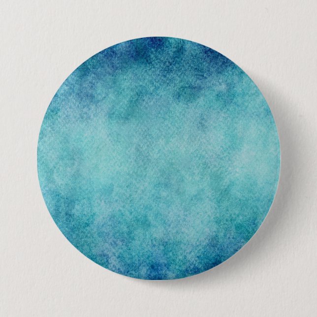 Blauer Aquarell-Türkis-Papier-Hintergrund Button (Vorderseite)
