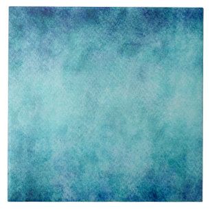 Blauer Aquarell-Türkis-Papier-Hintergrund Fliese