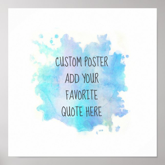 Blauer Aquarellstrich ergänzen Ihr Angebot Poster (Vorne)