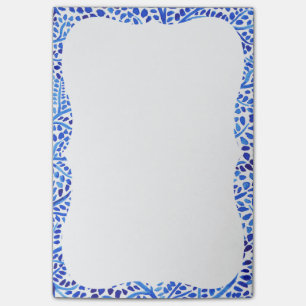 Blauer Aquarellwein, klassisch gestrichene Blätter Post-it Klebezettel