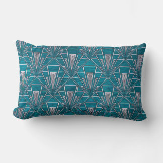 Blauer Art Deco Lendenkissen