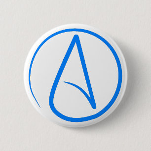 Blauer Atheist A Button