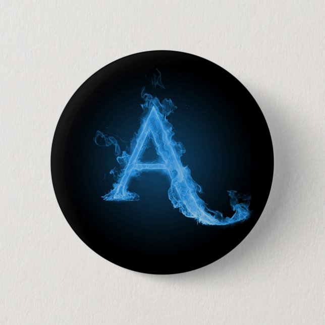 Blauer Atheist A Button (Vorderseite)