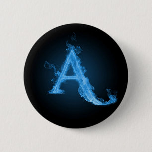 Blauer Atheist A Button