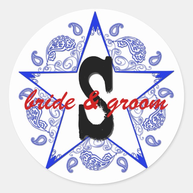 Blauer Aufkleber "S"-Western (Vorderseite)