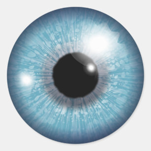 Blauer Augapfel Runder Aufkleber