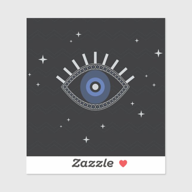 Blauer Augenschutz Talisman böse Augen Aufkleber (Blatt)