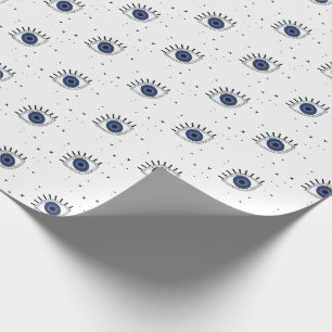 Blauer Augenschutz viel Glück vor dem bösen Auge Geschenkpapier