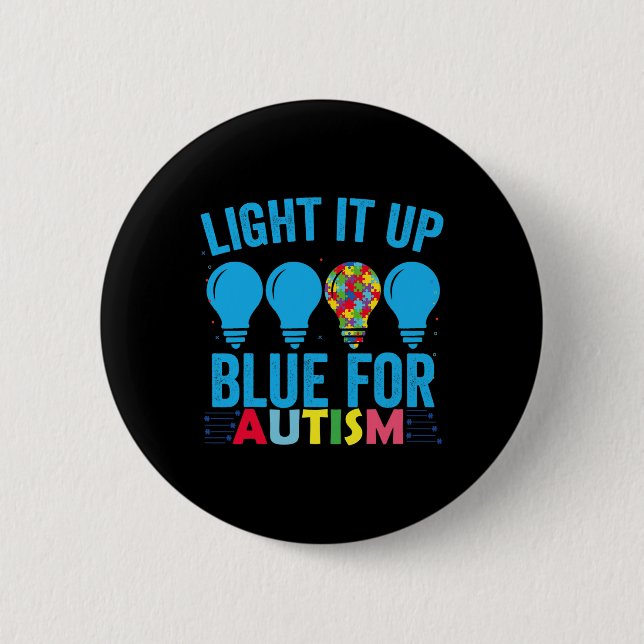 Blauer Autismus Aufklärungsmonat 1 Button (Vorderseite)