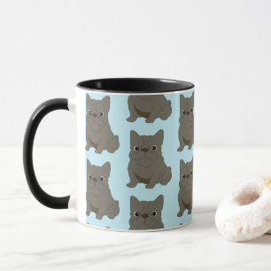Blauer Baby Französische Bulldogge, blau Tasse