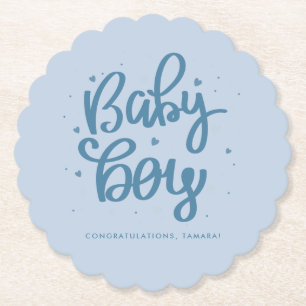 Blauer Baby-Junge-Baby-Shower Untersetzer