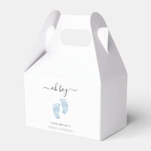 Blauer Babyfüße Baby Shower Willkommen Baby Junge Geschenkschachtel
