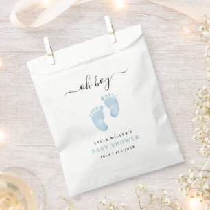 Blauer Babyfüße Baby Shower Willkommen Baby Junge Geschenktütchen