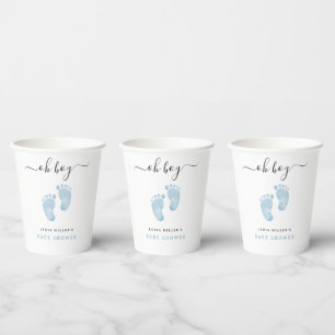Blauer Babyfüße Baby Shower Willkommen Baby Junge Pappbecher