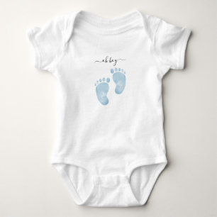 Blauer Babyfüße Baby Shower Willkommen Baby Junge Strampler