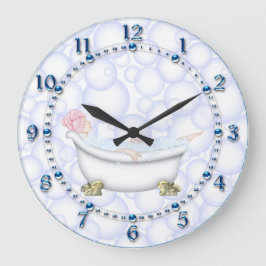 Blauer Bademantel Große Wanduhr