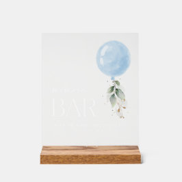 Blauer Ballon, Eukalyptus, Grüne, Momosa Bar Acrylschild