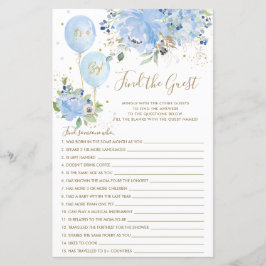 Blauer Ballon Finden Sie das Gast-Eisbrecher-Spiel