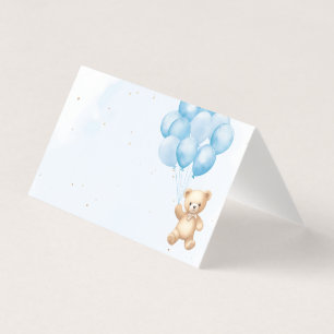 Blauer Ballon Teddy Bär Baby Dusche Platzkarten