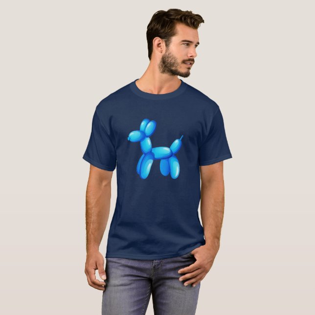 Blauer Ballon Tier Hund T-Shirt (Vorne ganz)