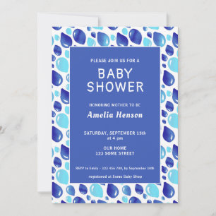 Blauer Ballonmuster Baby Junge Baby Shower Einladung