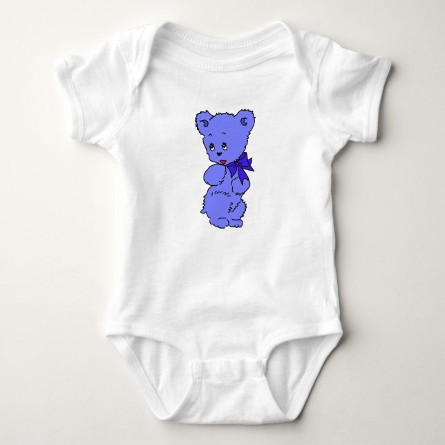 Blauer Bär Baby Strampler (Vorderseite)