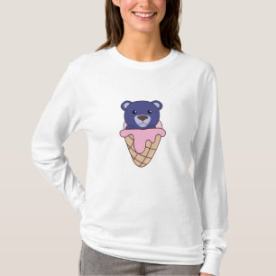 Blauer Bär in Eis Waffle Funny Animes in Essen T-Shirt