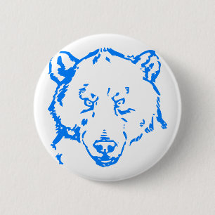 Blauer Bär zeichnen Button