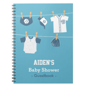 Blauer Baseball-Baby-DuscheGuestbook Notizblock