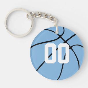 Blauer Basketball-kundenspezifische Jersey-Zahl Schlüsselanhänger