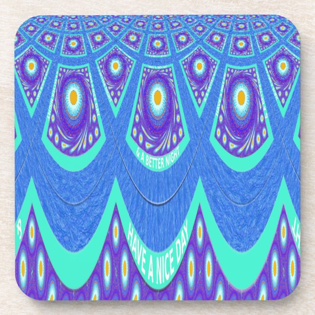 Blauer Batik Getränkeuntersetzer (Vorderseite)