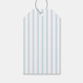 Blauer Bauernhof Rustikaler Jahrgang Ticking Strip Geschenkanhänger
