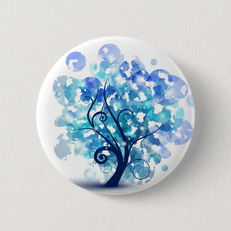 Blauer Baum Button