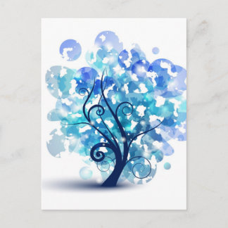 Blauer Baum Postkarte