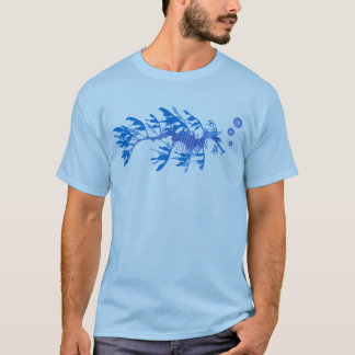 Blauer belaubter Seedrache T-Shirt