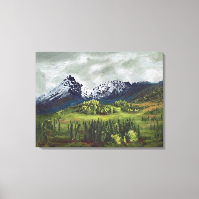 Blauer Berg im Fernen Norden: Leinwand Standard (Vorderseite)