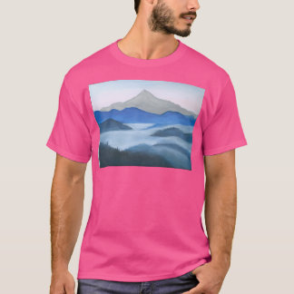 Blauer Berg lang T-Shirt