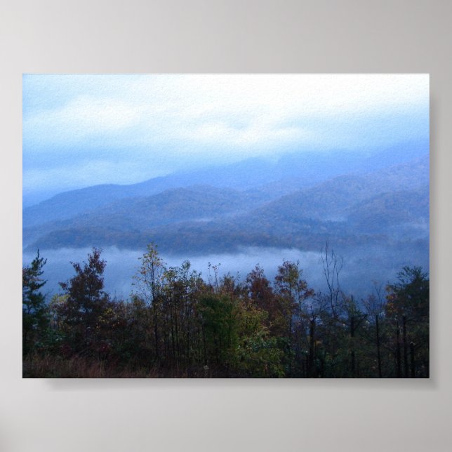 Blauer Berg Poster (Vorne)