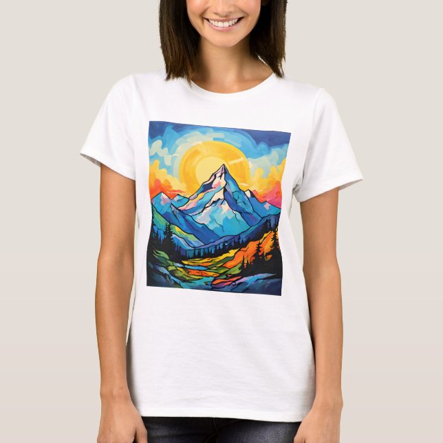 Blauer Berg T-Shirt (Vorderseite)