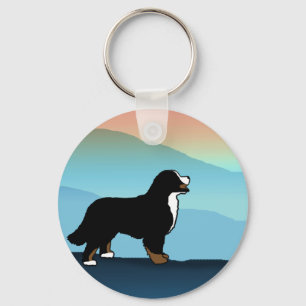 Blauer BergBernese Hund Schlüsselanhänger