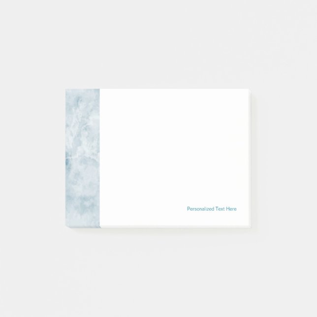 Blauer Beschaffenheits-Marmorierunghintergrund Post-it Klebezettel (Vorderseite)