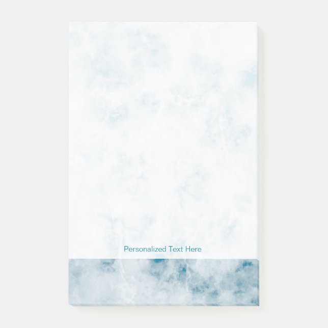 Blauer Beschaffenheits-Marmorierunghintergrund Post-it Klebezettel (Vorderseite)